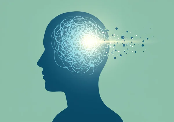 Arte astratta di una mente che si libera dalla confusione per raggiungere la chiarezza.