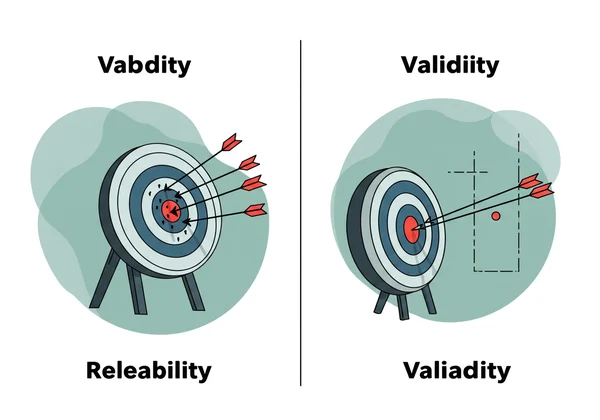 Visual abstrak kesahan (mengukur sasaran) & kebolehpercayaan (konsisten)