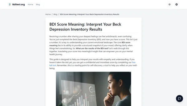 BDI Score Meaning: Interpret Your Beck Depression Inventory Results