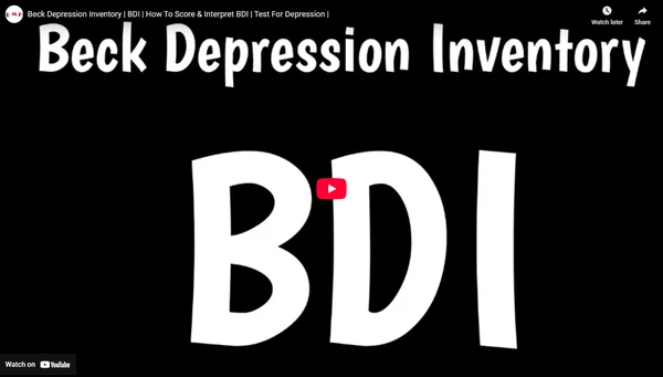 How To Score & Interpret BDI - Test For Depression