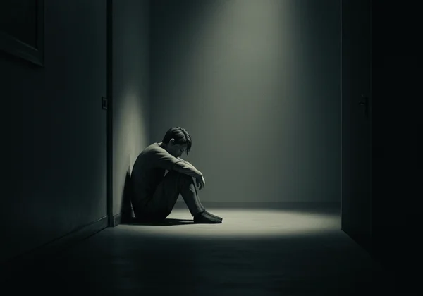 Orang duduk bersendirian, berasa letih dan menarik diri, tenaga rendah.