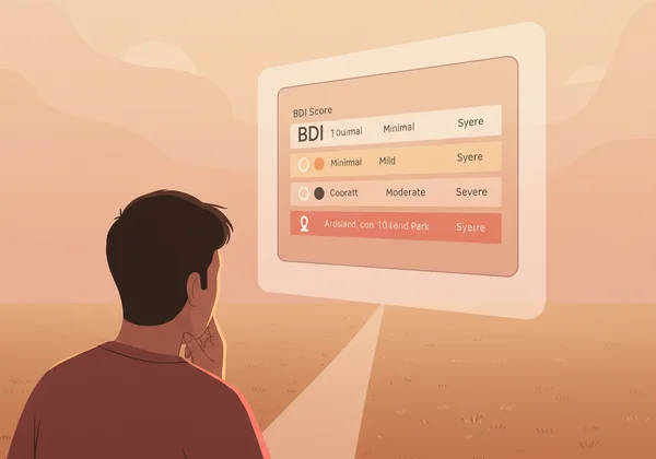 Individu melihat skor BDI, laluan di hadapan, memulakan perjalanan kesihatan mental
