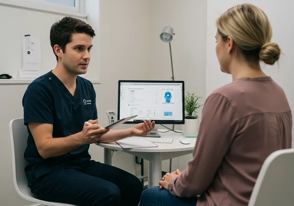 Profesional menggunakan BDI digital untuk penilaian pesakit.