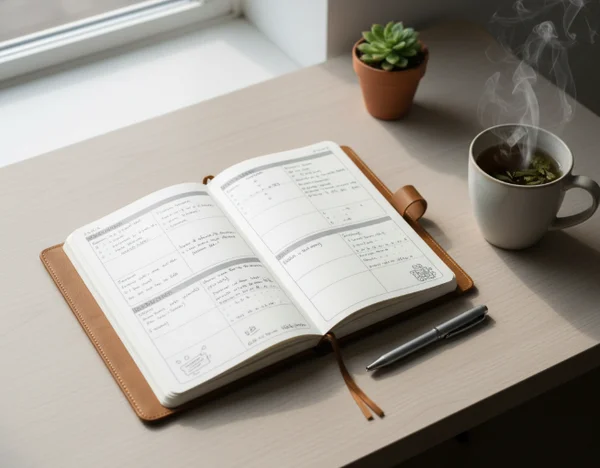 Spazio per il journaling calmo