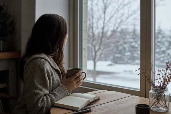 Luz de inverno e reflexão tranquila sobre o humor