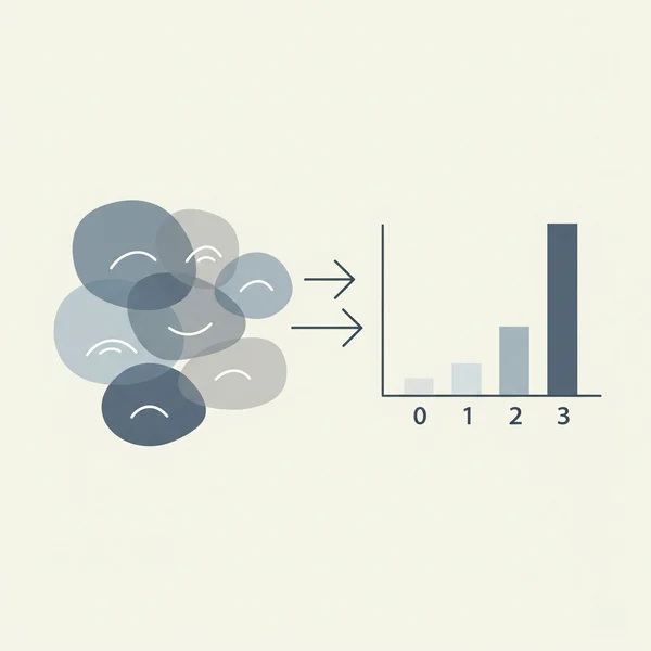 Conceptual art of PHQ-9 scoring process.