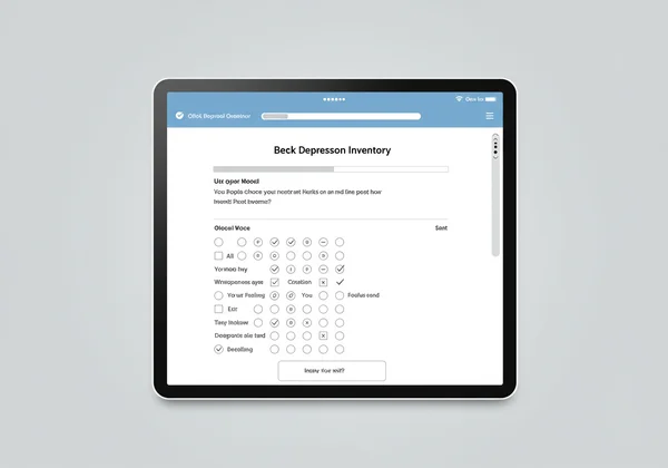Screenshot of an online BDI test questionnaire interface.