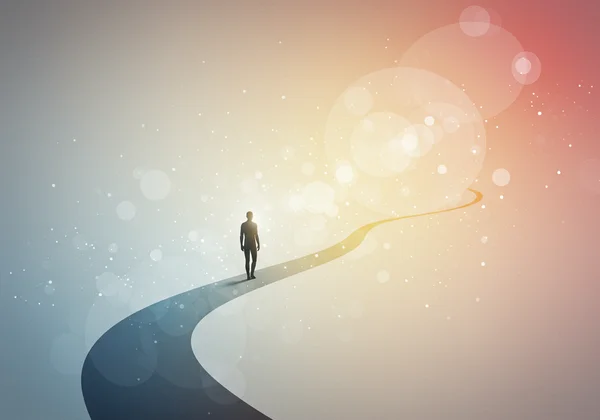 Person on journey of self-awareness and mental wellness
