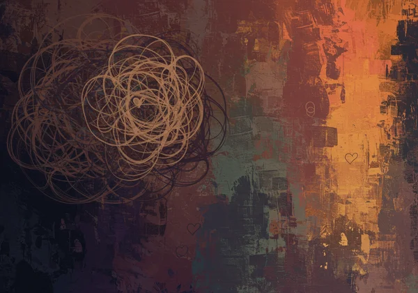 Abstract painting revealing layers of emotional detail