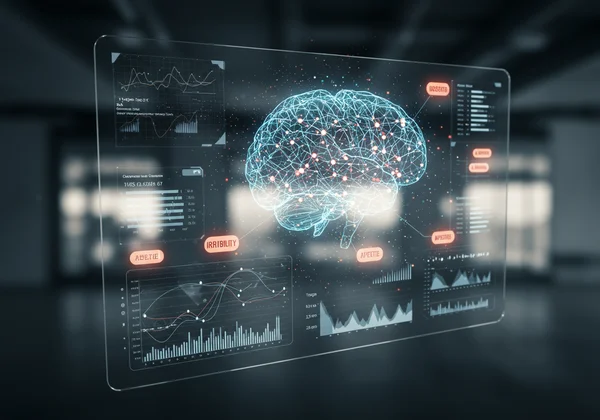 AI analyzing mental health test responses for patterns.